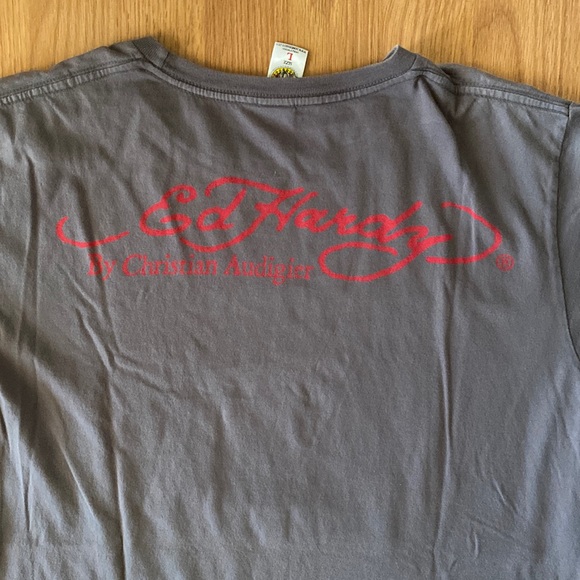 ❤️ Ed Hardy by Christian Audigier Tiger Logo Tee Size Large - Picture 10 of 10